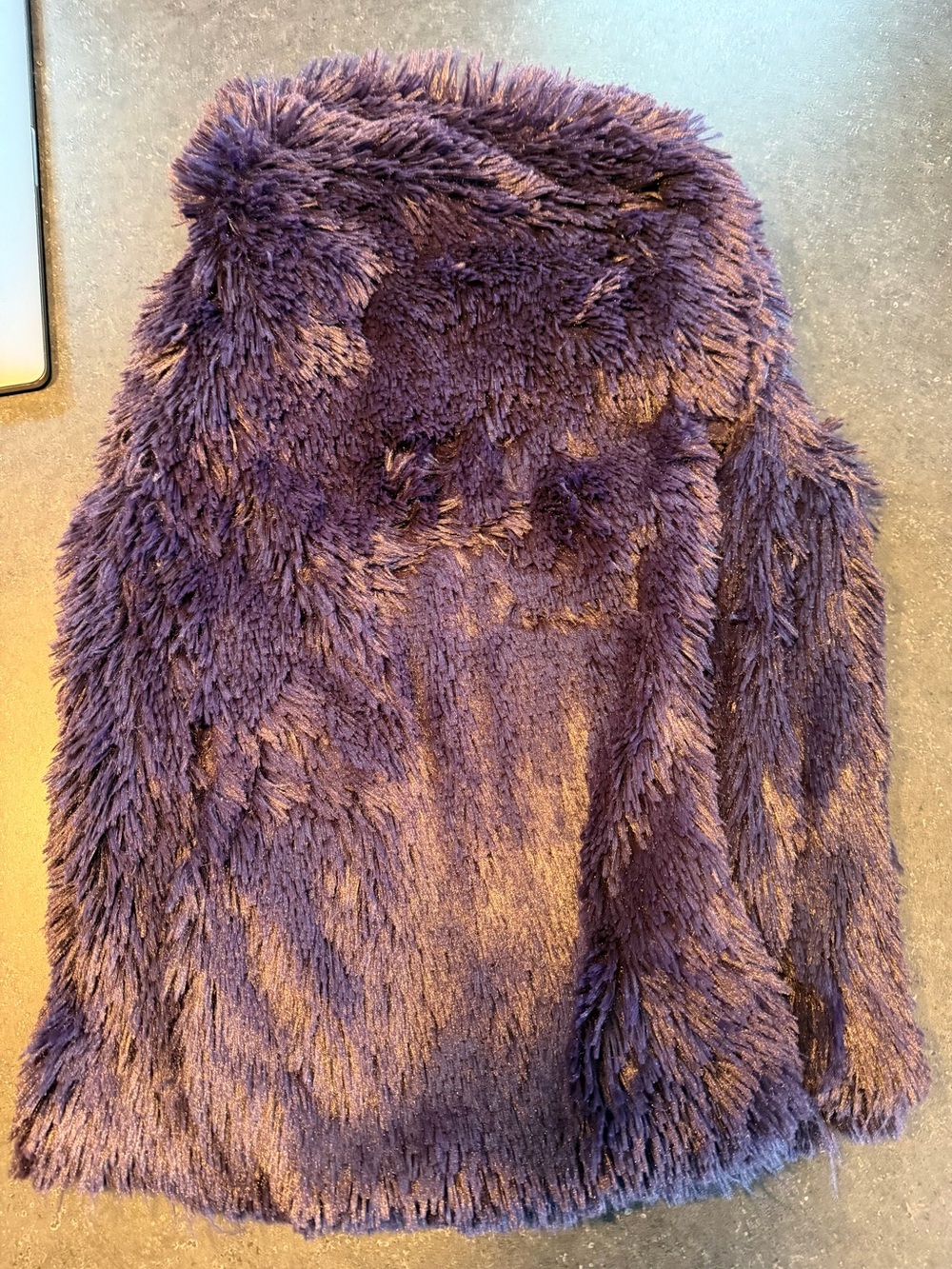Jolt Women’s Small Purple Shaggy Faux Fur Vest Longline Plush